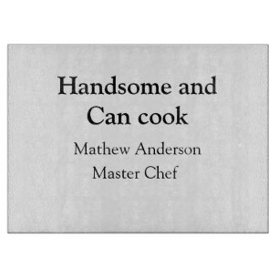 Knap en kan koken voeg naam masterchef datum toe snijplank