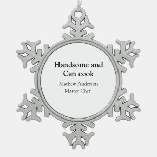 Knap en kan koken voeg naam masterchef datum toe tin sneeuwvlok ornament