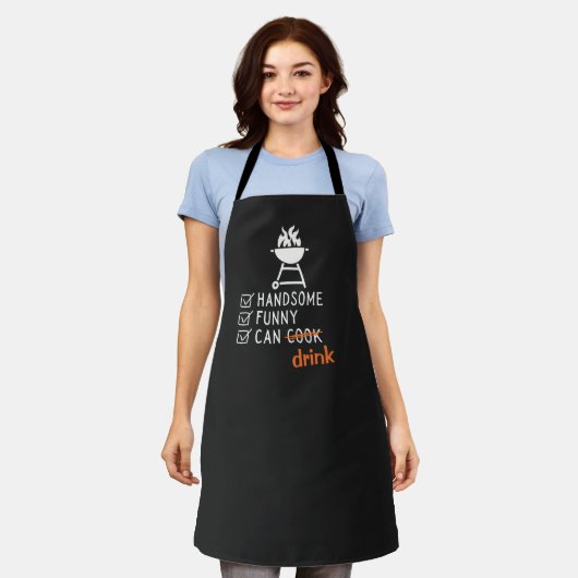 Knap, grappig en kan  Schort koken (Gedragen)