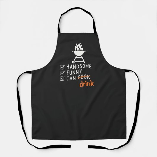 Knap, grappig en kan  Schort koken (Voorkant)