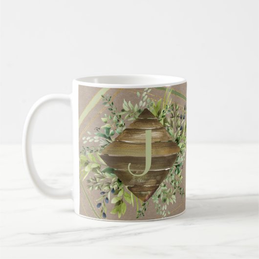 Knap Hout Monogram met Kruiden Mok (Links)