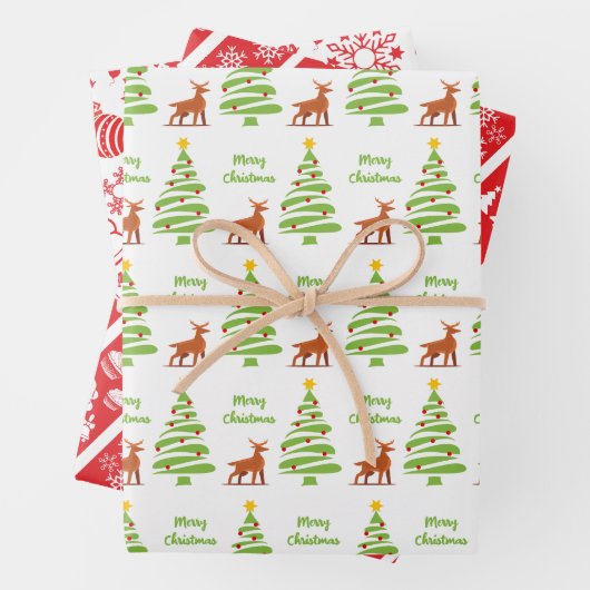 Knap kerstblad met papiervulling Blad set van 3 Inpakpapier Vel (In situ)