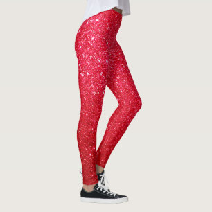 knap lichtrood glitterpatroon leggings