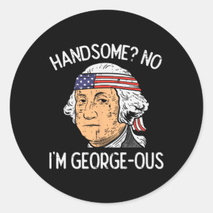 Knap maar niet beeldschoon Washington Grappige 4 j Ronde Sticker