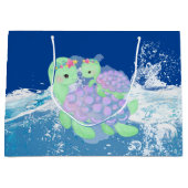 Knap mammie en baby schildpad groot cadeauzakje (Voorkant)