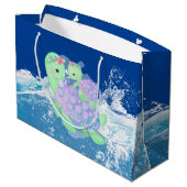 Knap mammie en baby schildpad groot cadeauzakje (Achterkant Gekanteld)