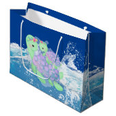 Knap mammie en baby schildpad groot cadeauzakje (Voorkant Gekanteld)