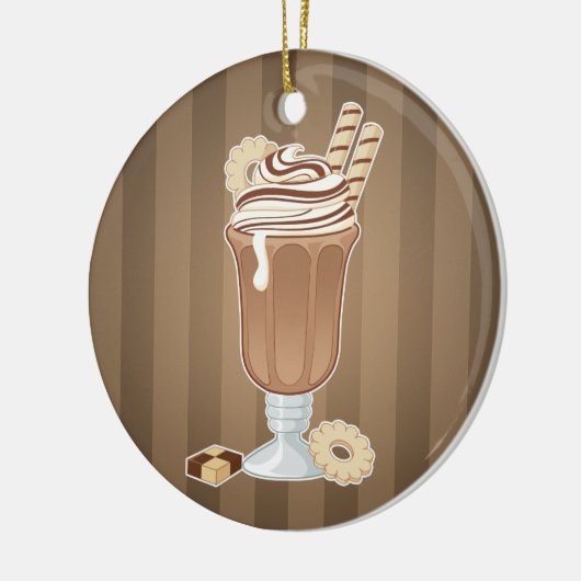 Knap, ouderwetse chocolademelk keramisch ornament (Links)
