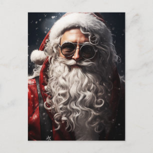 Knap Santa Portret Feestdagenkaart