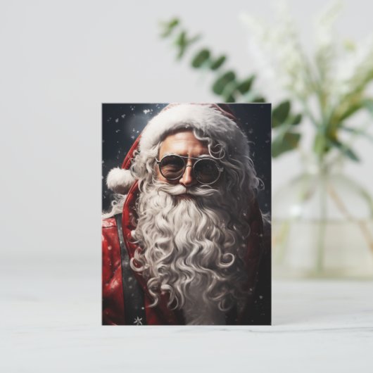 Knap Santa Portret Feestdagenkaart (Staand voorkant)