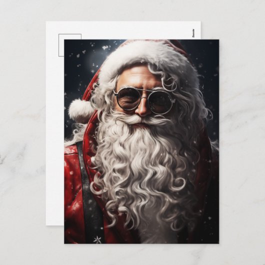 Knap Santa Portret Feestdagenkaart (Voorkant / Achterkant)