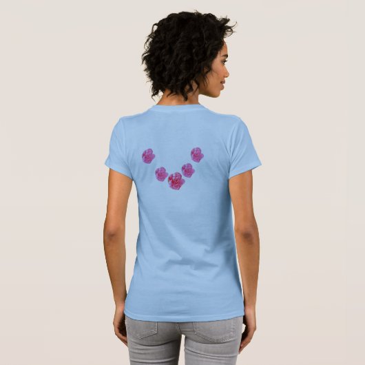 Knap T-shirt met halfabstracte bloemen (Achterkant volledig)