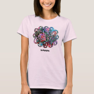 Knap T-shirt met semiabstracte rozen