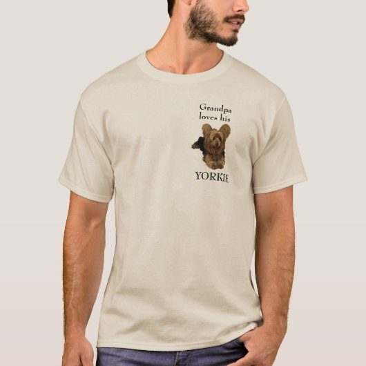 Knap T-shirt - Opa houdt van zijn Yorkie (Voorkant)