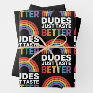 Knapen Smaken gewoon beter Grappige Homoseksuele R Inpakpapier Vel