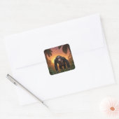 Knappe Chimp Vierkante Sticker (Envelop)