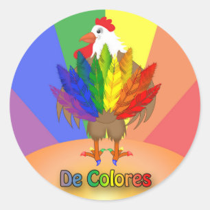Knappe Haan met De Colores Ronde Sticker
