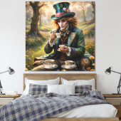 Knappe Hatter kunst Stretched Canvas Print (Insitu (Slaapkamer))