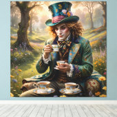 Knappe Hatter kunst Stretched Canvas Print (Insitu (Houten vloer))