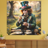 Knappe Hatter kunst Stretched Canvas Print (Insitu (Woonkamer))