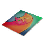 Knappe Jongen Abstract Digitaal Schilderen Tegeltje (Zijkant)