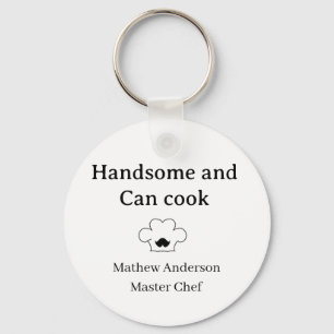 knappe man die kok meesterkok man keuken koning sleutelhanger