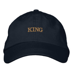 Knappe Mannen Elegante Koning Gedrukte Naam Verste Geborduurde Pet