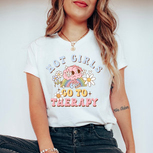 Knappe Meisjes Gaan Naar Therapie Retro Geestelijk T-shirt