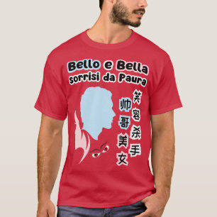 Knappe mooie lachende moordenaar Chinees Italiaans T-shirt