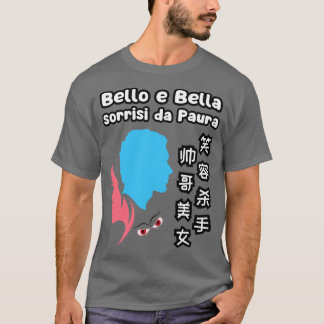 Knappe mooie lachende moordenaar Chinees Italiaans T-shirt