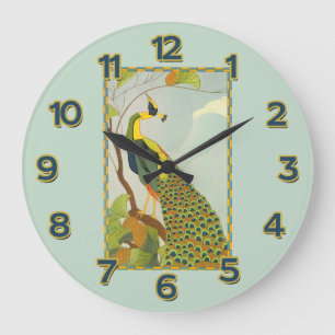 Knappe Peacock Wall Clock Grote Klok