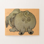 knappe puppy dog speelt boeiend bruin legpuzzel (Horizontaal)