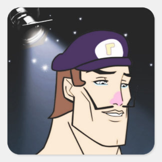 Knappe Waluigi Vierkante Sticker