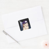 Knappe Waluigi Vierkante Sticker (Envelop)