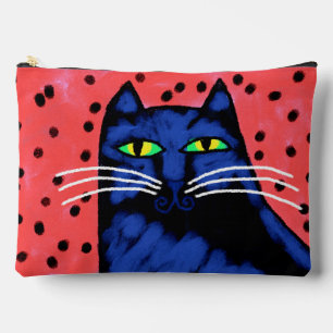 Knappe Zwarte Kat Abstracte Kunst Etui