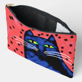 Knappe Zwarte Kat Abstracte Kunst Etui (Open)