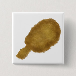 Knapperige Gouden Gebakken Kippenpoot Foodie Cadea Vierkante Button 5,1 Cm