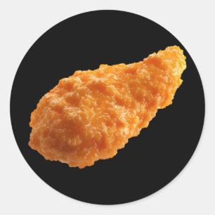 Knapperige Kippen Tender Grappig Voedsel Nuggets L Ronde Sticker