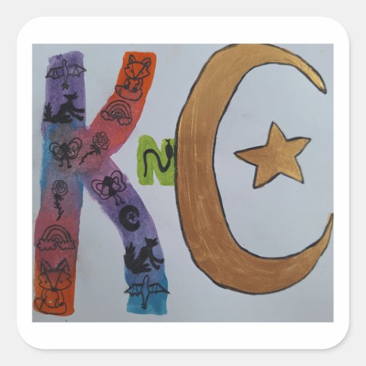 KnC-logo-sticker Vierkante Sticker (Voorkant)