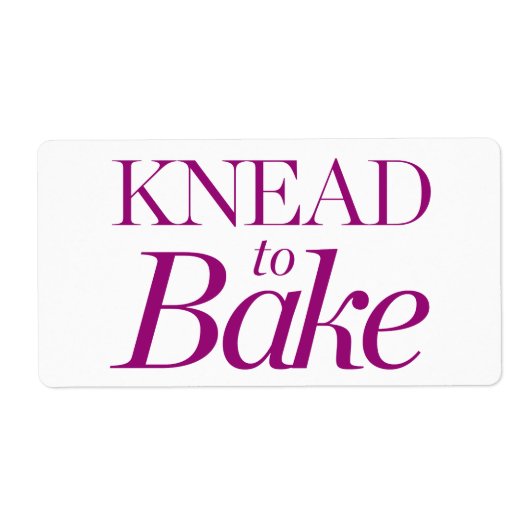 Knead naar Bake Etiket (Voorkant)