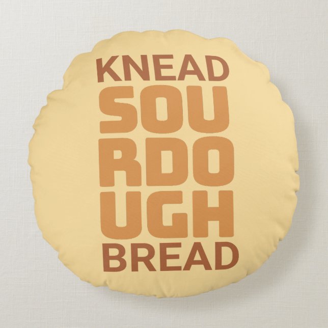 Knead Sourdough Bread Baker Broodjesmaker Rond Kussen (Voorkant)