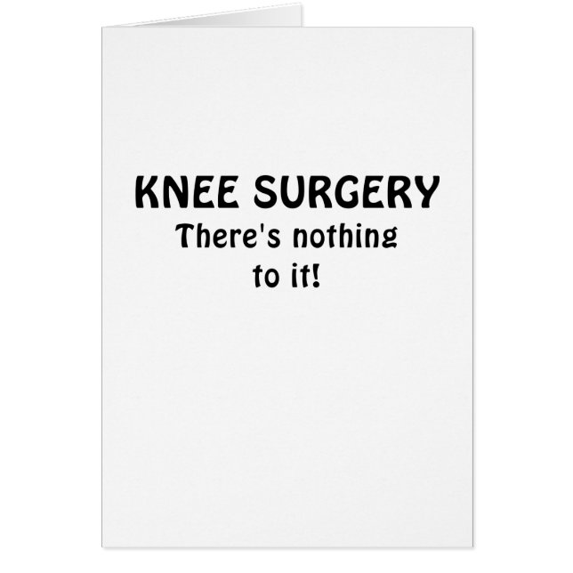 Knee Chirurgie zorgt er niets voor (Voorkant)