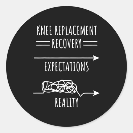 Knee Replacement Recovery Expectations Reality Sur Ronde Sticker (Voorkant)
