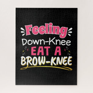 Knee Surgery Positivity Pun - Cute Brownie Legpuzzel