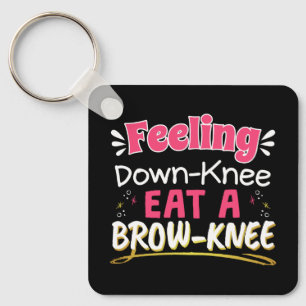 Knee Surgery Positivity Pun - Cute Brownie Sleutelhanger