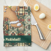 Kneed Meer Pickleball! aangepaste tekst Theedoek (Quarter Fold)