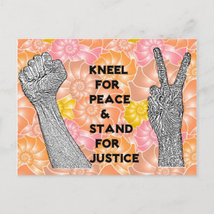 Kneel voor vrede en rechtvaardigheid briefkaart