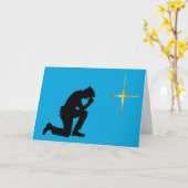 Kneeling Policeman Silhouette kerstkaart Kaart (Gele Bloem)