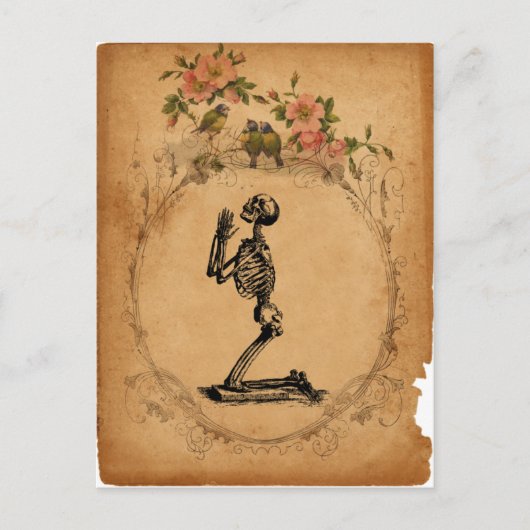 Kneeling Skeleton Briefkaart (Voorkant)