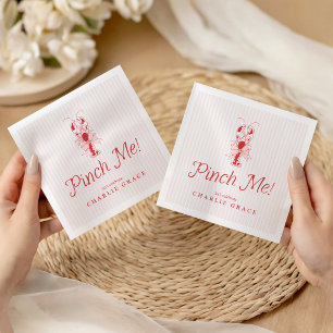 Kneep Me Vintage Lobster Roze & Rode Streep Servet